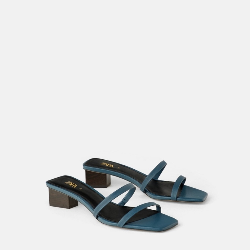 ZARA Block Heel Thin Strap Sandals